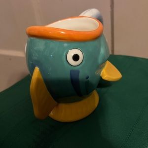 Coffee mate fish mug with fish handle coffee mug